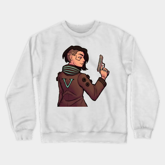 Cyberpunk girl Crewneck Sweatshirt by MarcyRangel